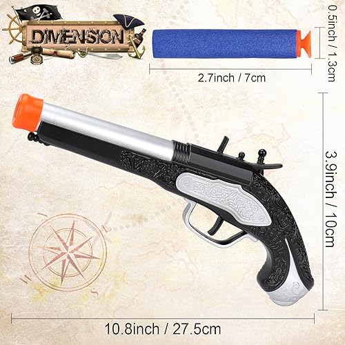 Miniatura 5 de Juguete pirata de espuma para niños y niños, pistola pirata con 20 dardos de espuma, disfraz de pirata, accesorios de juego, Halloween, pirata,