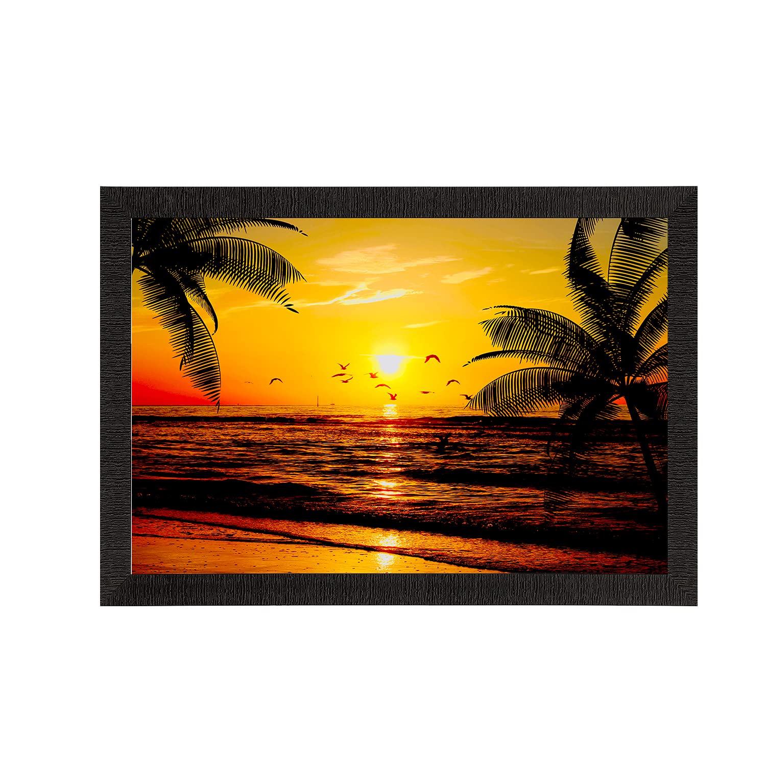 eCraftIndia Flying Birds During Sunrise Beach View Painting Digital Printed Wall Art - Coastal Home Decor for Living Room, Bedroom, Office - Gift for Nature Enthusiasts, Family, Friends, Birthday (B093CG6X6H) Amazon Price History, Amazon Price Tracker