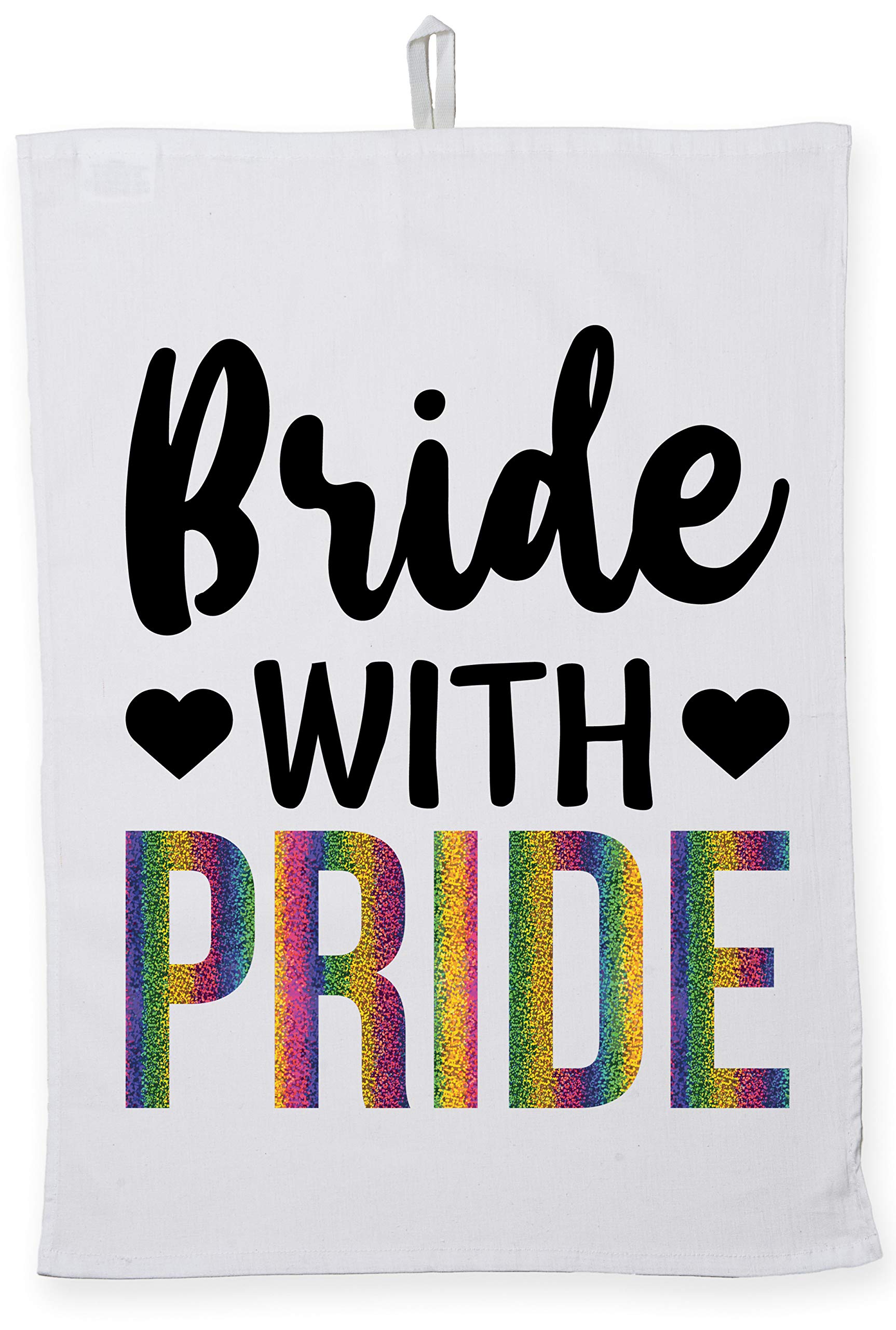Hippowarehouse Bride with pride Tea Towel Eco Printed Dish Cloth Kitchen accessory 50cmx70cm 100% Cotton