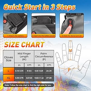 Stofiro Heated Gloves for Men Women,Electric Gloves with 2 Rechargeable Battery,3 Heating Levels,4 Power Indicator,Touchscreen,Warmth Gift for Cold Winter Outdoor Work/Skiing/Motorcycle