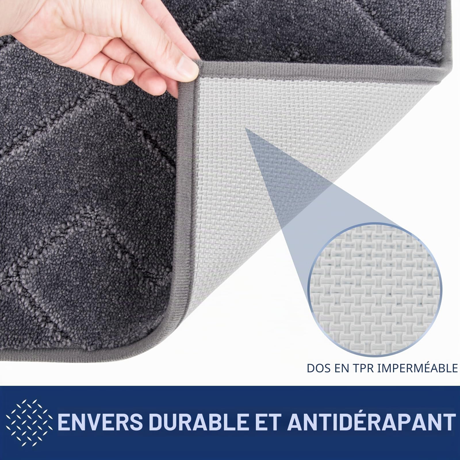 FCSDETAIL Paillasson Interieur 86 x 150 cm, Tapis d'Entrée Antidérapant et Lavable en Machine, Tapis de Sol Douces Absorbantes pour Chien, Entrée, Porte et Couloir