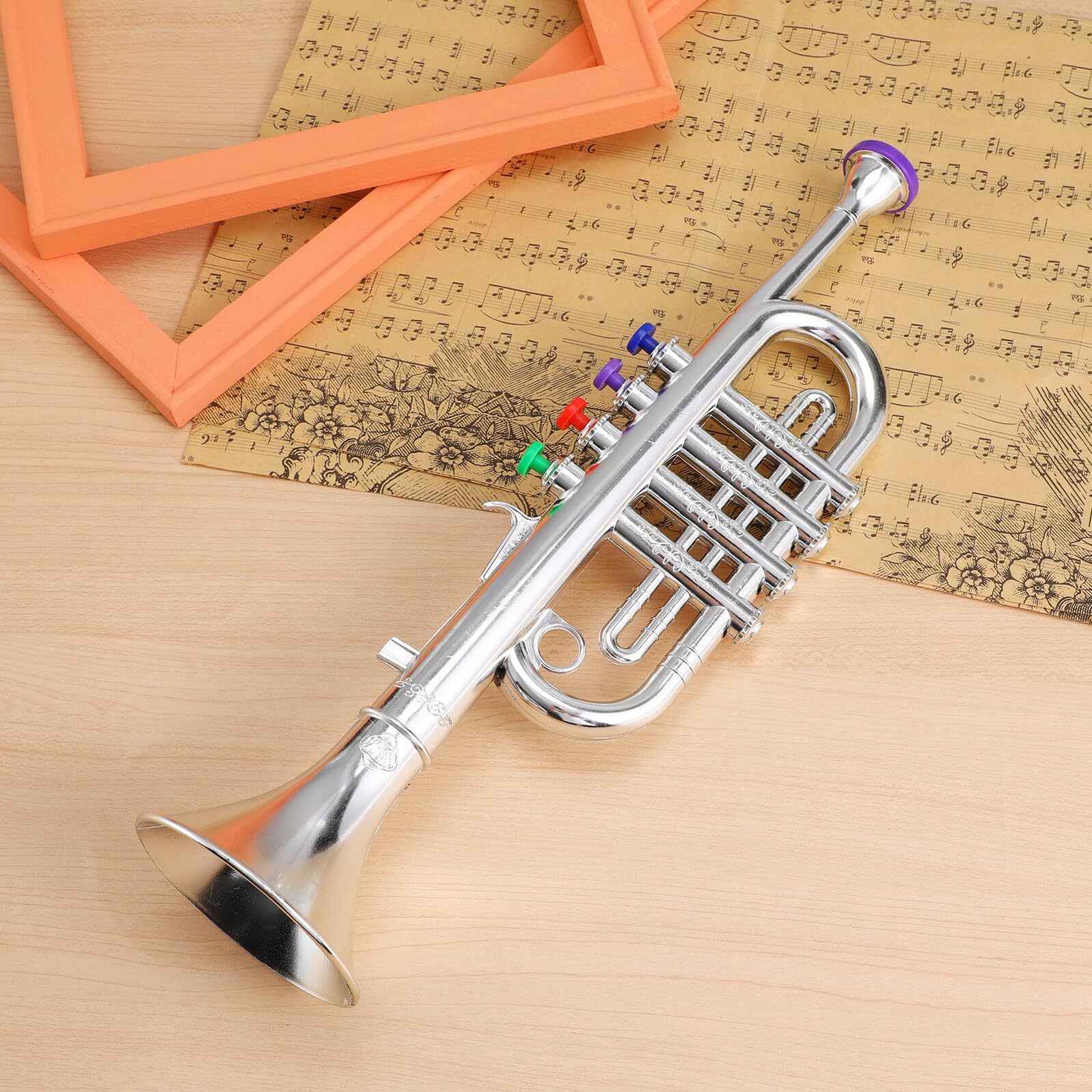 Tromba di Plastica per Piccoli Giocattolo Musicale Educativo Portatile Strumento a Fiato Sicuro e Leggero per Sviluppo Capacità Musicali e Gioco Educativo
