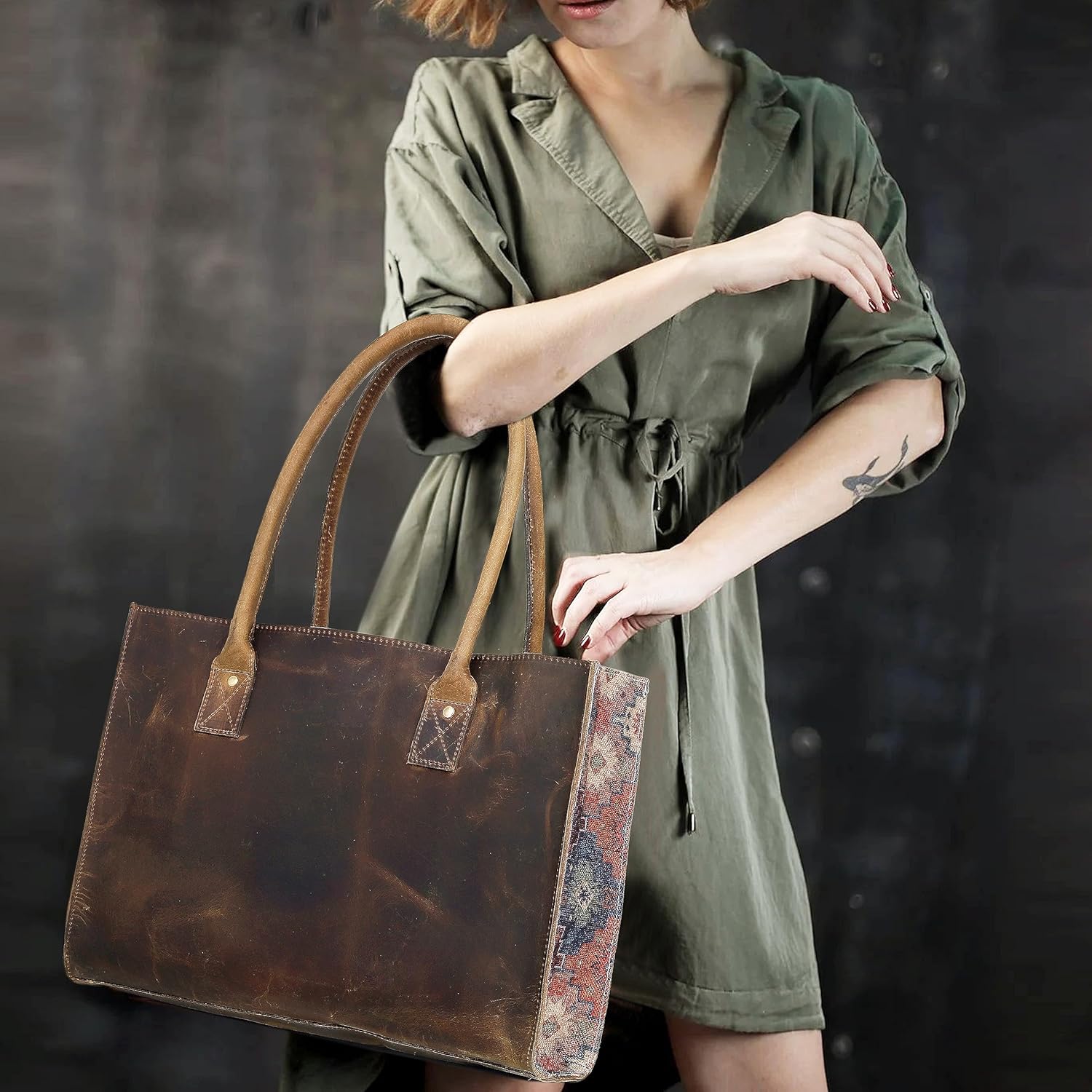 Leather Shoulder Bag Tote for Women Purse Satchel Travel Bag shopping Carry Messenger Multipurpose Handbag - Image 9