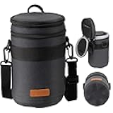 TARION Hard Camera Lens Case - 4.7 x 8.9 in Shockproof EVA Hardshell Pouch with Shoulder Strap for Large Telephoto Lenses - HLB-XL