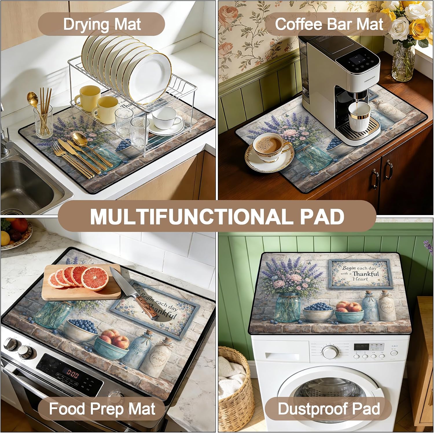 Stove Cover Mat for Electric, Non-Slip Drying Mat Stove Top Cover to Elevate Suitable for Kitchen 28×20 Inch