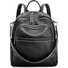 BOYATU Genuine Leather Backpack Purse for Women Anti Theft Convertible Soft Backpacks - Elegant Womens Travel Backpack-Black, Black