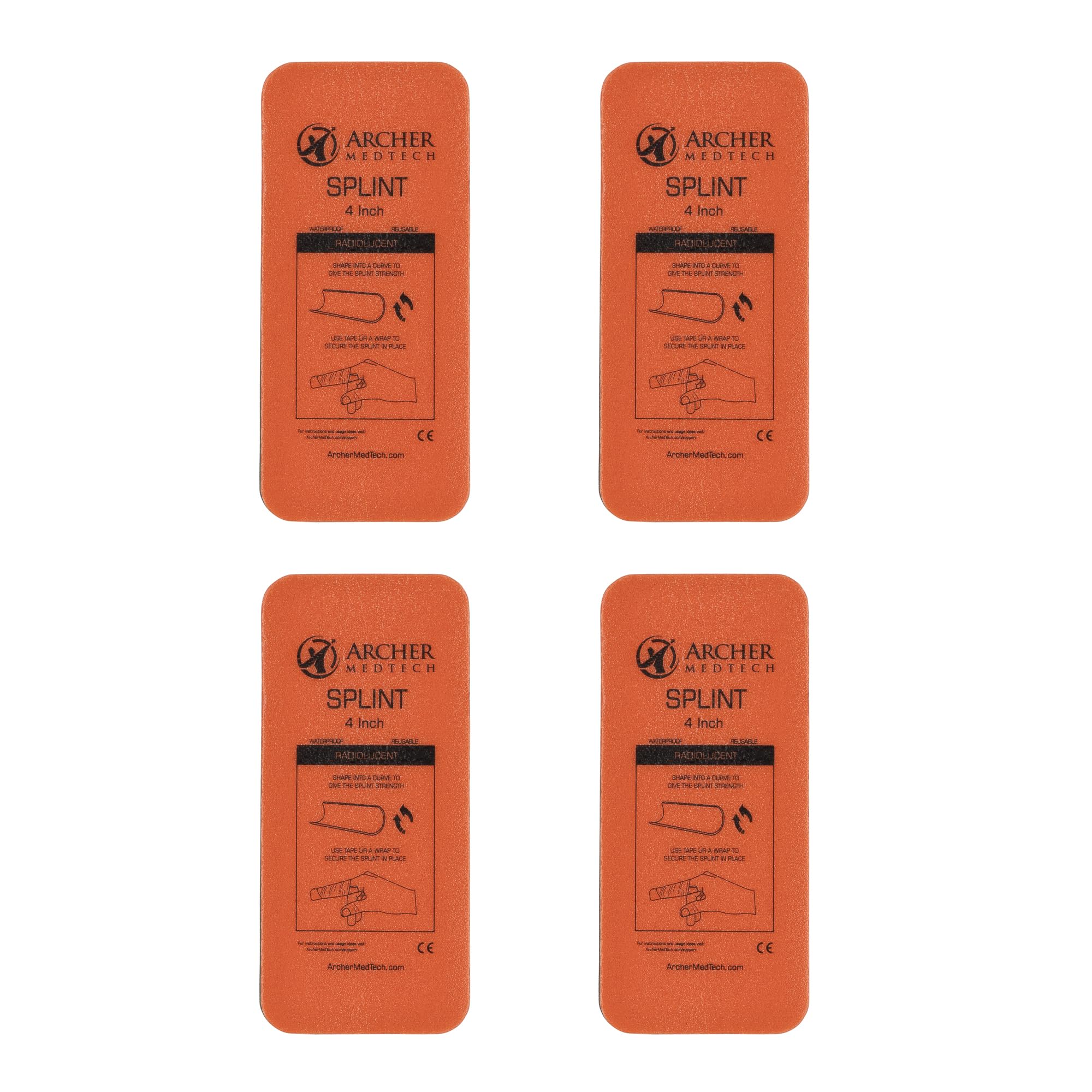 4 férulas de primeros auxilios para dedos universales de alta calidad de 5 x 11,4 cm