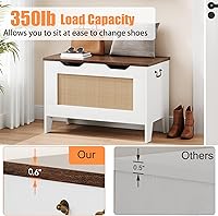 Vista 13 de IDEALHOUSE Cofre de almacenamiento, baúl de juguetes de 39.4 pulgadas para niños y niñas, caja de juguetes grande de madera para niños, banco