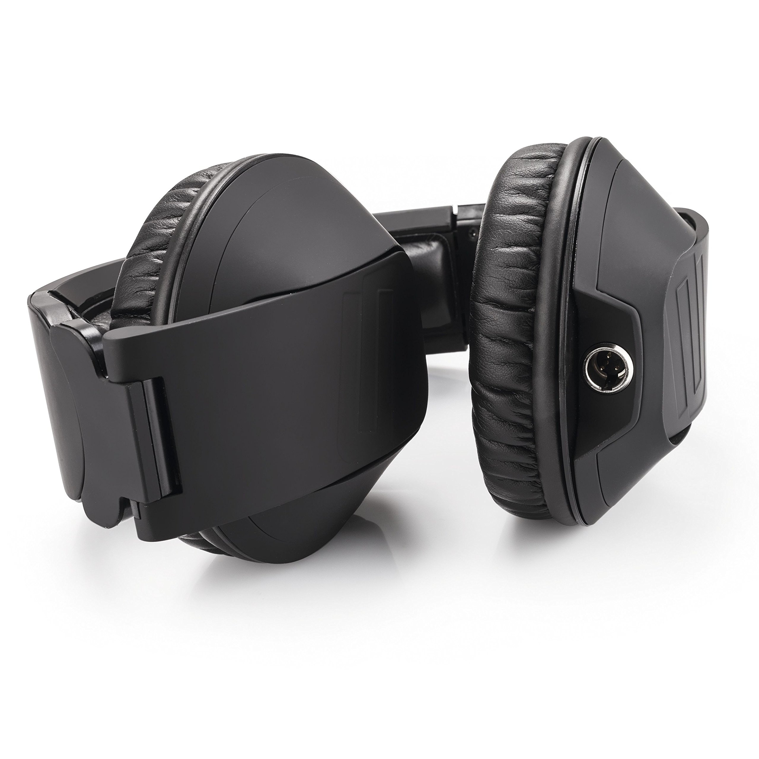 Reloop RHP-20 Knight - Cuffie professionali per DJ con design chiuso rotante e pieghevole, confortevole imbottitura in memory foam con superficie in pelle proteica, finitura in gomma nera