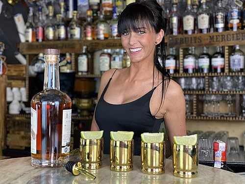 Miniatura 6 de Vasos de chupito calibre 50, juego de 4 vasos de chupito de cerámica con vertedor, 50 vasos de chupito en forma de bala de calibre, gran regalo,