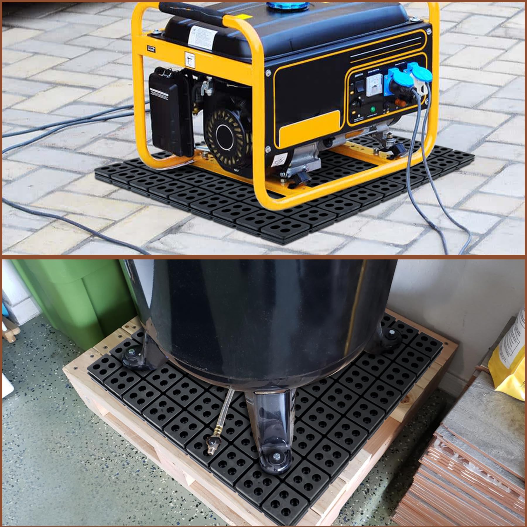 BJADE'S Alfombrillas antivibración, 18 x 18 pulgadas, alfombrillas de goma de 19 mm de grosor, anticaminar, antideslizante, almohadilla de aislamiento de vibración antirruido para secadoras, equipos