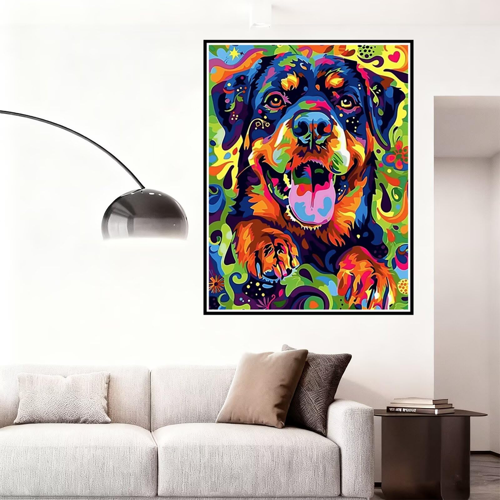 Diamentowe malowanie psa Diamentowe malowanie, 5D Diamentowe rysunki DIY Dorosły, DIY Kryształ Diament Malarstwo Ścieg Krzyżowy, Prezent Kobiety, Boże Narodzenie Dekoracja Domu 100x150cm Kolorowy Z1