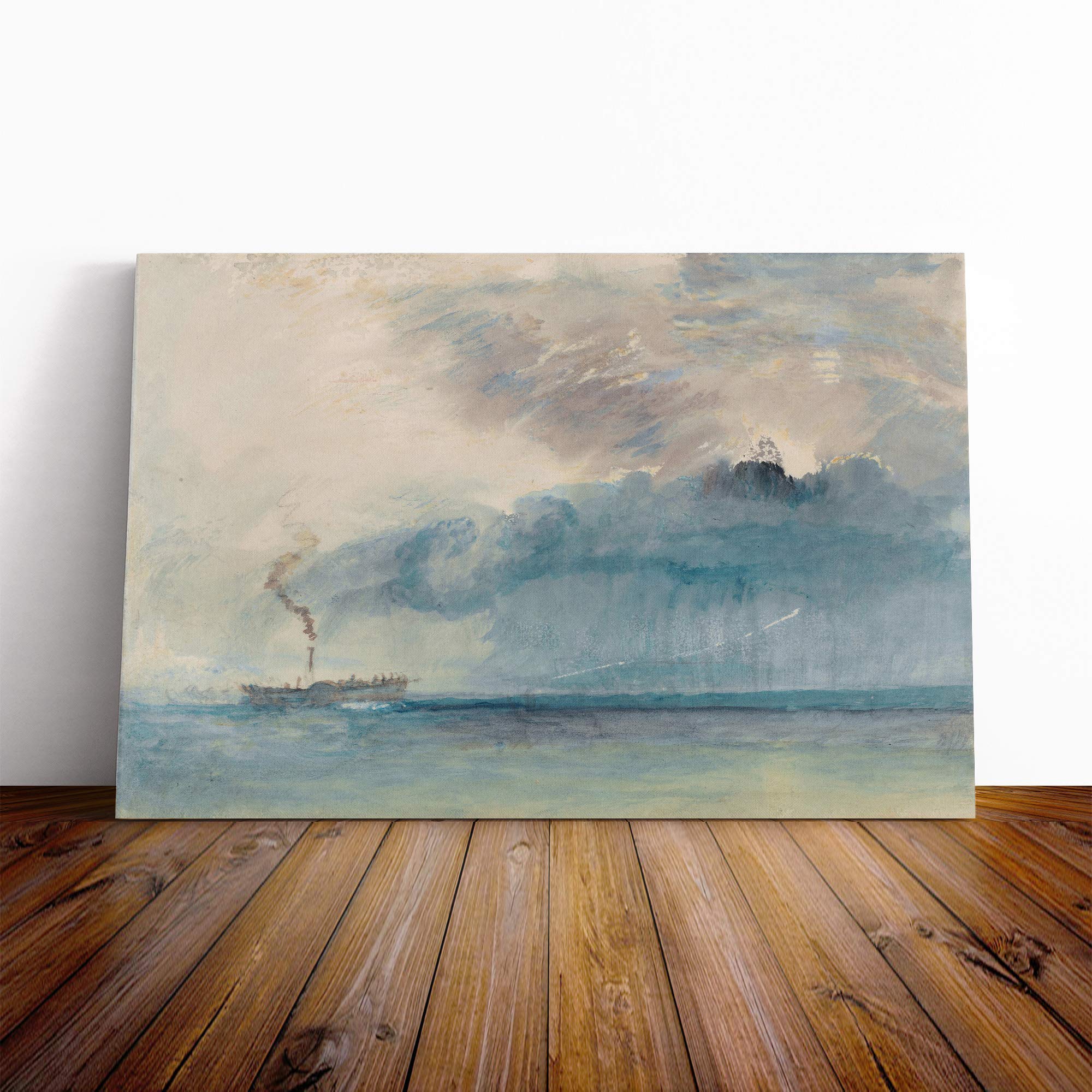 Joseph Mallord William Turner A Paddle Steamer Canvas Print | Gallery Wrapped 30mm Frame Wall Art | 20x14 inches | Ready to Hang | Contemporary Picture | Living Room Bedroom Lounge Office