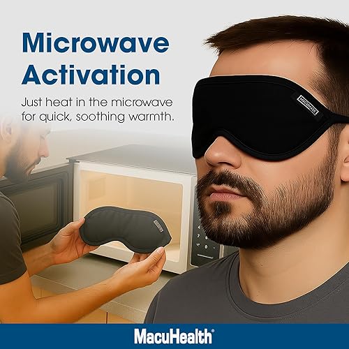 Miniatura 5 de MacuHealth MacuMask Essential  Compresa de calor húmedo para ojos secos, blefaritis, MGD y fatiga ocular digital, correa ajustable, tecnología