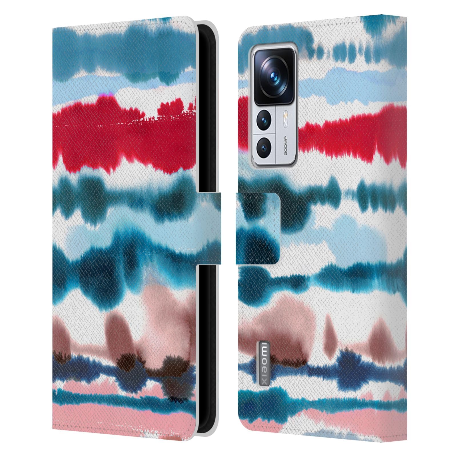 Head Case Designs Officially Licensed Ninola Soft Nautical Red Abstract Lines Leather Book Wallet Case Cover Compatible with Xiaomi 12T Pro