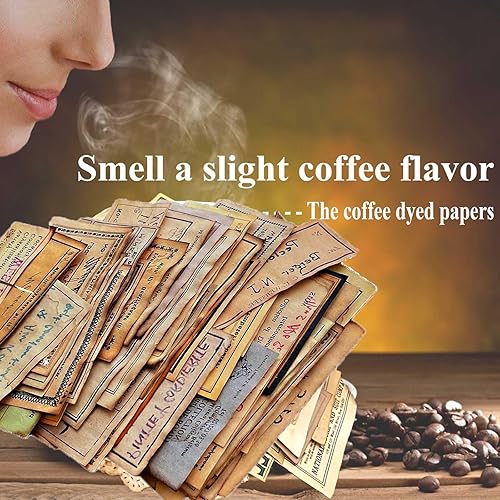 Miniatura 2 de Suministros de diario basura manchado de café, efímera de estilo escrito a mano para diarios basura, 45 piezas de papel de decoupage vintage para