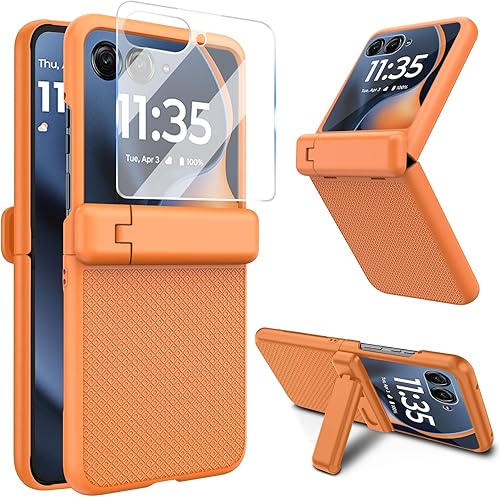 Zuianrll for Motorola Razr 2025/2024 Case with Stand & Hinge Protection & Front 