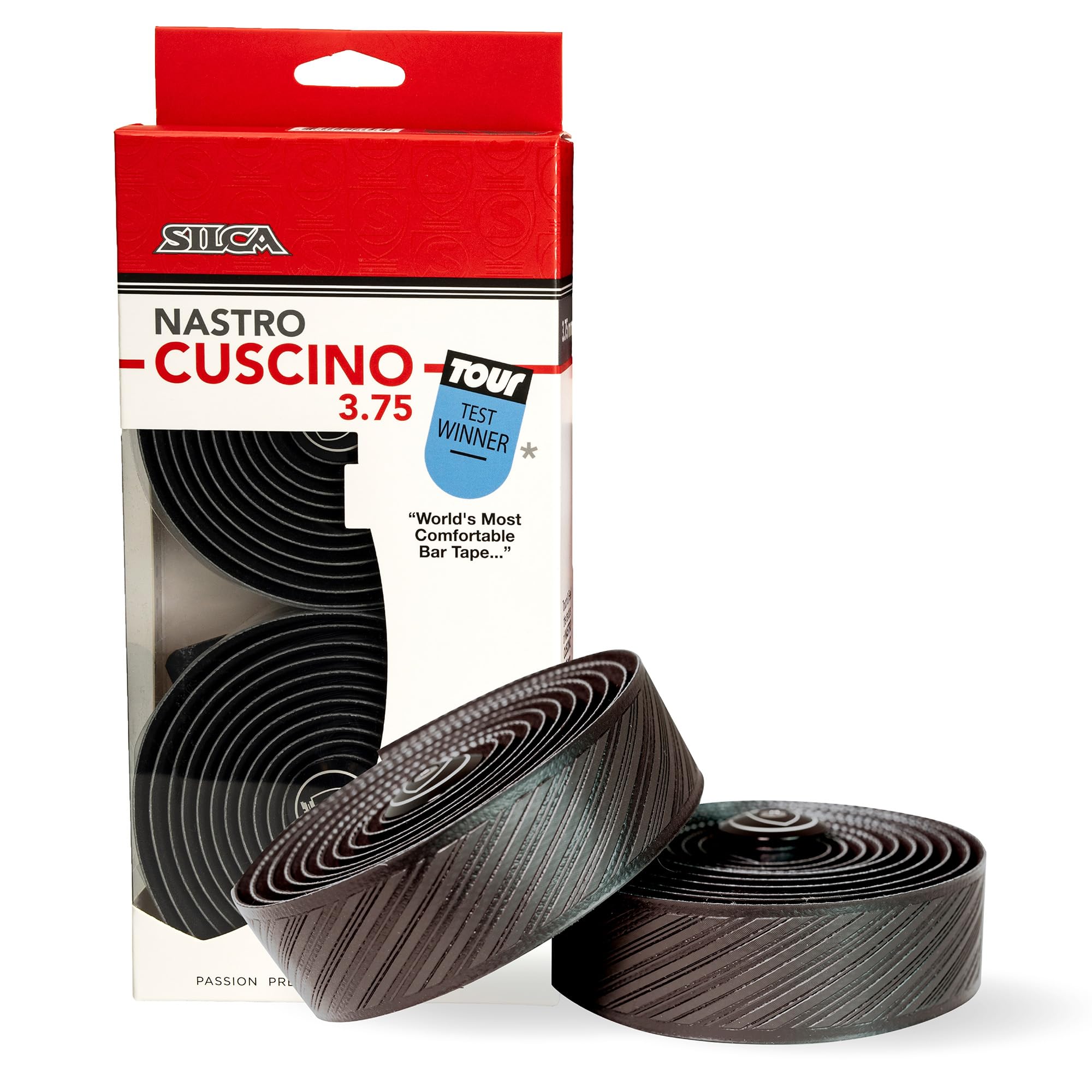 SILCANastro Cuscino Bike Handlebar Tape, Black 3.75mm β Extra Thick Bike Bar Tape, Comes with Aluminum End Plugs & Installation Kit β Durable, Comfortable, and Vibration-Damping