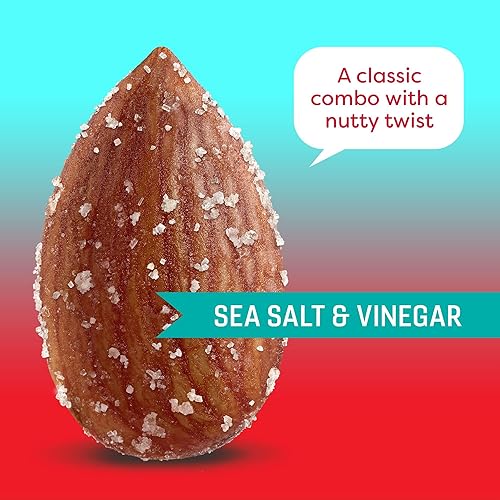 Miniatura 4 de Octonuts Almendras de California tostadas secas de 1 onza  Sal y vinagre  Certificado por la American Heart Association para alimentos saludables
