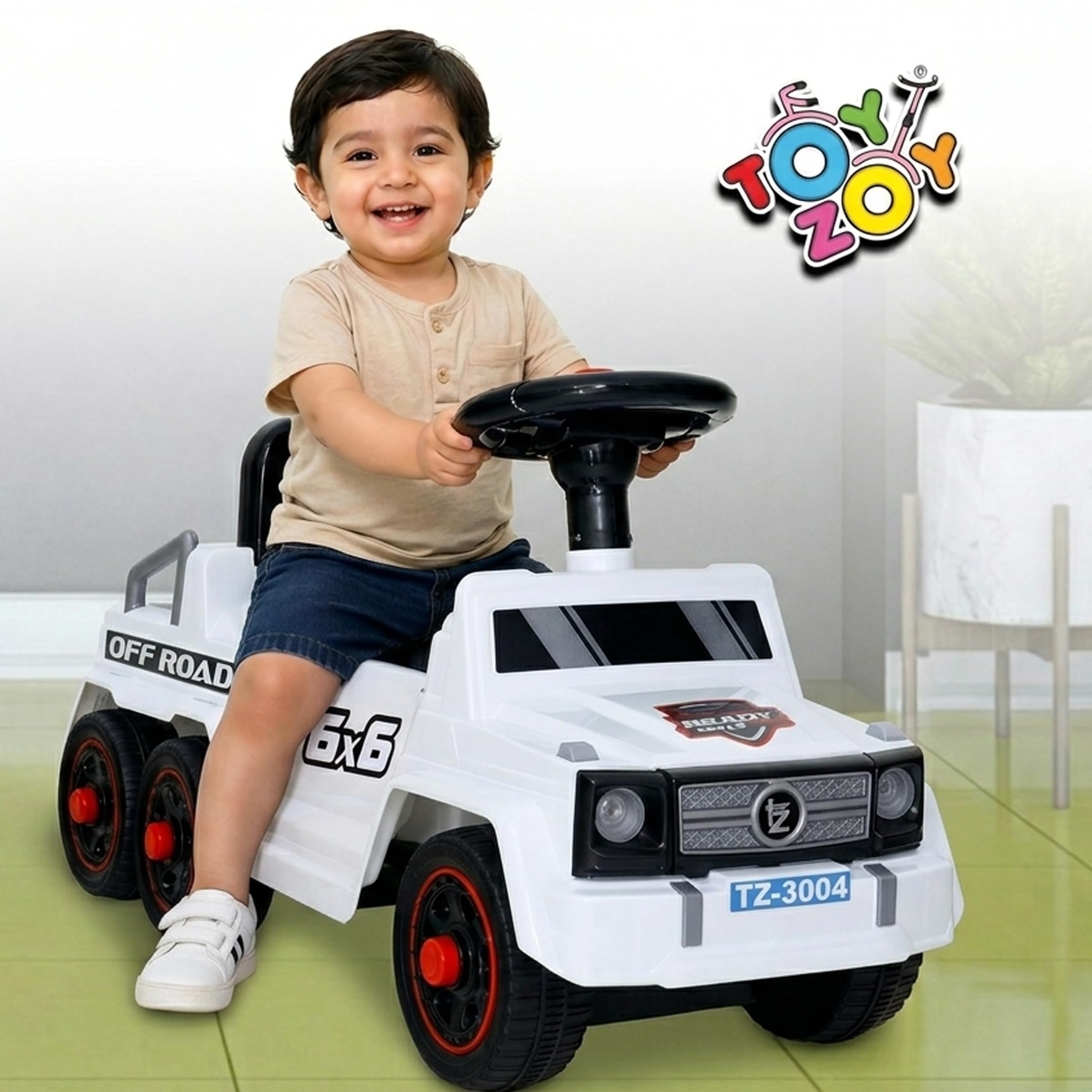 Offride Starlight Lite Manual Push Ride on for Boys & Girls Age Group 2+ Years Rideons & Wagons Non Battery Operated Ride On (White),for Baby-image-1