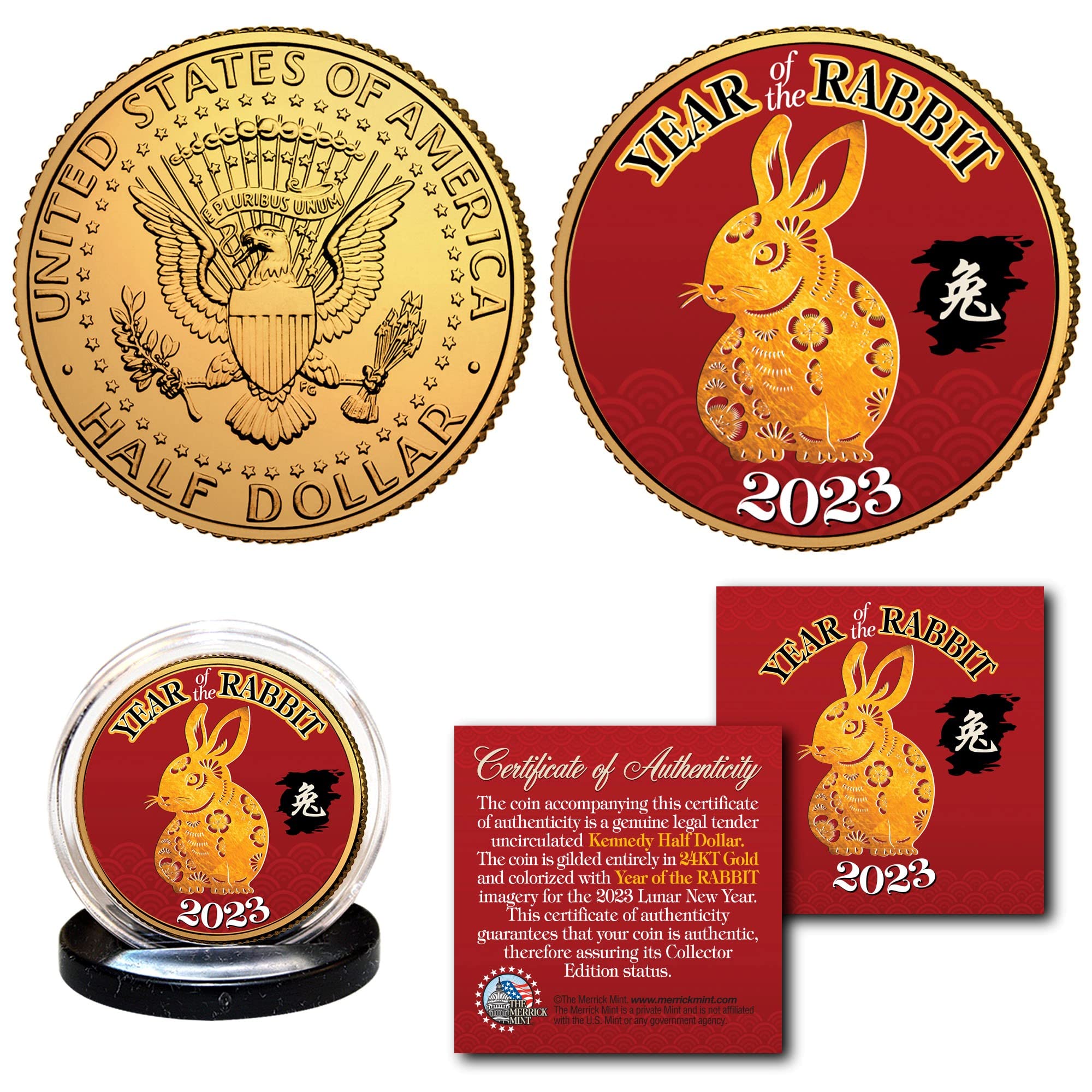 Amazon.com: 2023 Chinese Lunar New Year of The Rabbit 24K Gold