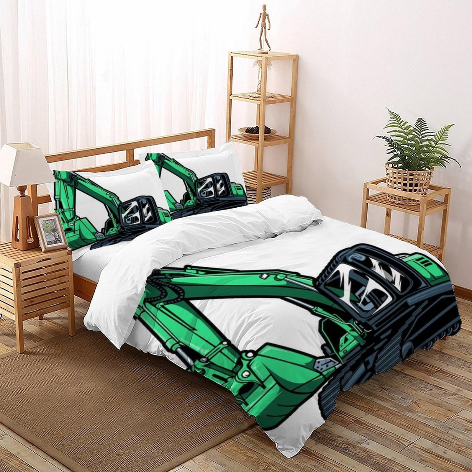 Parure de couette tracteur pour chambre d'enfant lit double 200x200cm