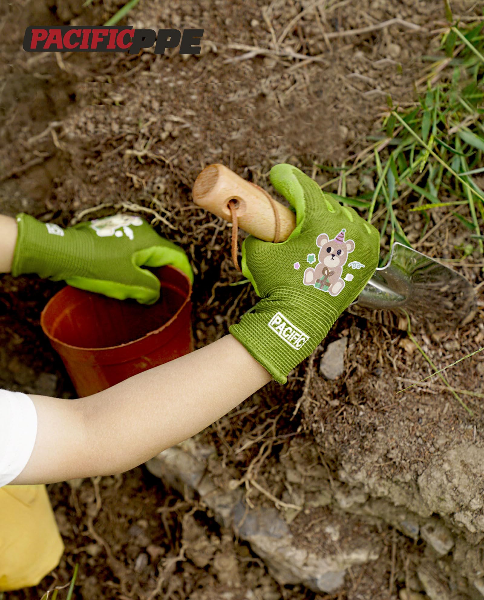 Kids Gardening Gloves 3 Pairs Non-Slip Children Yard Work Garden Gloves For Boys Girls