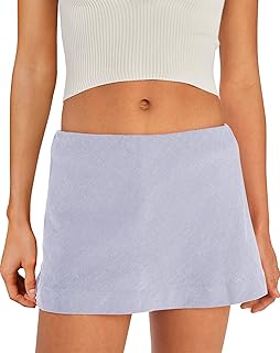 Womens Cotton Linen Skorts Mini Skirt with Shorts Underneath Short A Line Skirts Summer Beach Outfits