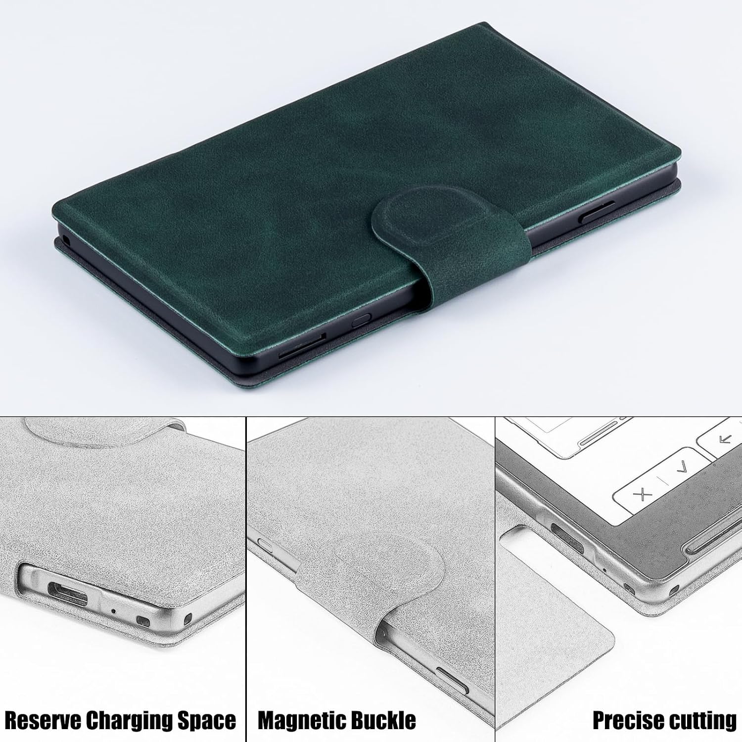 Case for 4.3" XTEINK X4,PU Leather Magnetic Cover,Forest Green | Slim-Fit,Compact & Portable,Ultra-Lightweight Magnetic Attachment,with Magnetic Closure