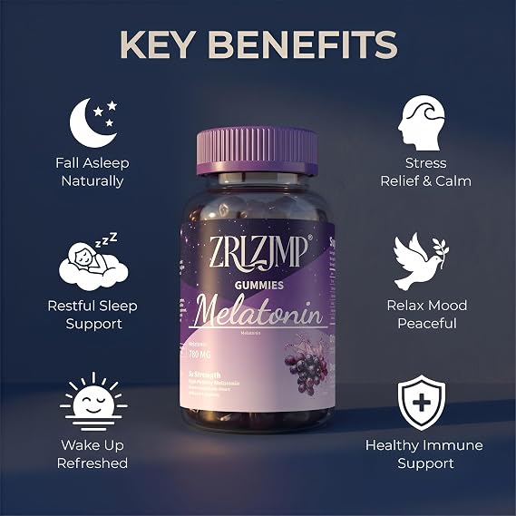 26mg Melatonin Gummies, Sleep Supplement,Vegan, Non-GMO, Gluten-Free, Non-Addictive, Sleep Aids for Adults, Grape Flavor, 60 Count/30 Day