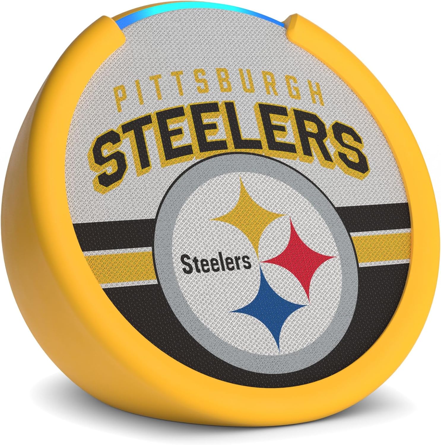 Amazon Echo Pop (newest model) | Officially Licensed NFL Limited-Edition | Pittsburgh Steelers ('25-26 Season Design)