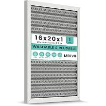 16x20x1 Reusable Air Filter, Washable, Electrostatic HVAC AC Furnace Filter, Merv 8, Lasts a Lifetime, Breathe Safe at Home or in the Office Actual Size15.5x19.75x0.8 Inch