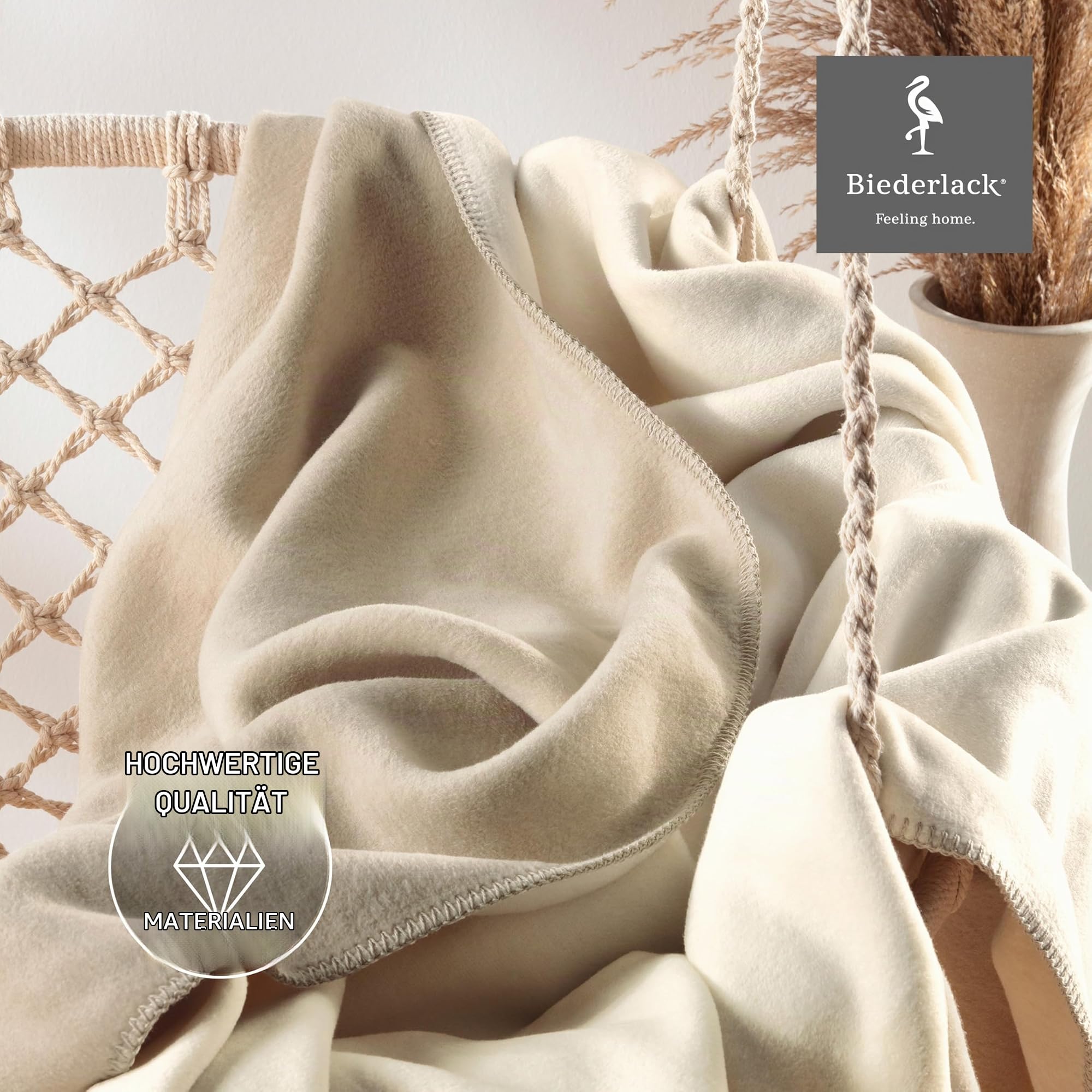 biederlack® weiche Wohndecke Cotton Doubleface, Sofadecke in 150x200 cm