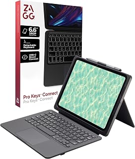 ZAGG Pro Keys Connect iPad Pro 11" (M5)/ (M4) Keyboard Case – USB‑C Direct Connect Keyboard with Trackpad, Detachable Backlit Keys, 6.6 ft Drop Protection, Kickstand & Dual USB‑C Ports, Black