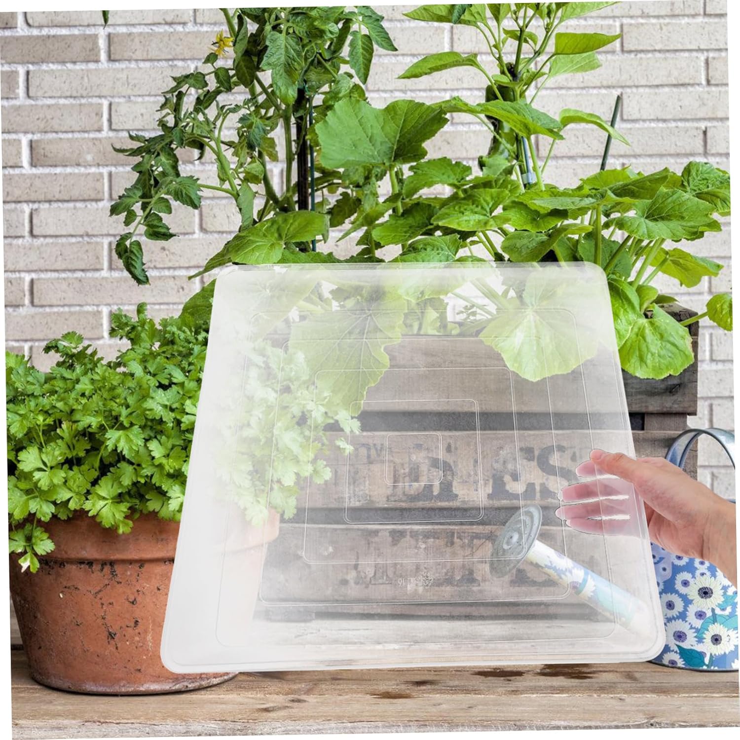 2pcs Large Flower Pot Saucer Square Planter Tray Plastic Drainage Tray for Plant Care