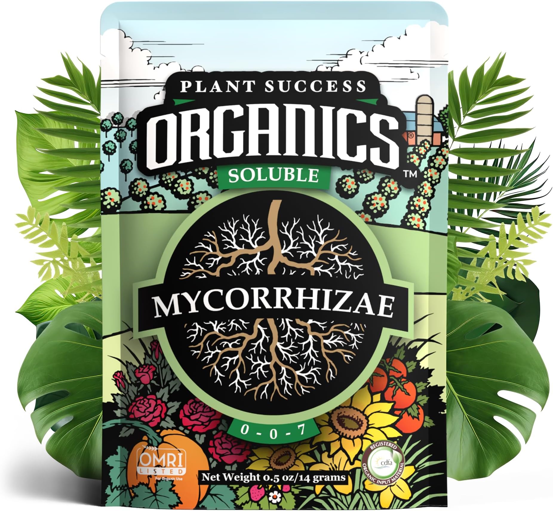 Mycorrhizal Fungi OMRI Organic Root Enhancer for Plant Success, Super Potent 20 Strain ECTO and ENDO Blend for Trees, Vegetables and Houseplants, Beneficial Bacteria Included