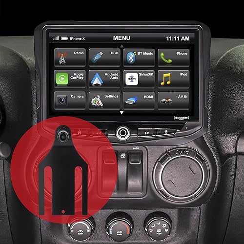 STINGER Wrangler JK HEIGH10 Kit de repuesto de radio de 10 pulgadas 2011-2018 pantalla táctil con cámara de respaldo con líneas inversas