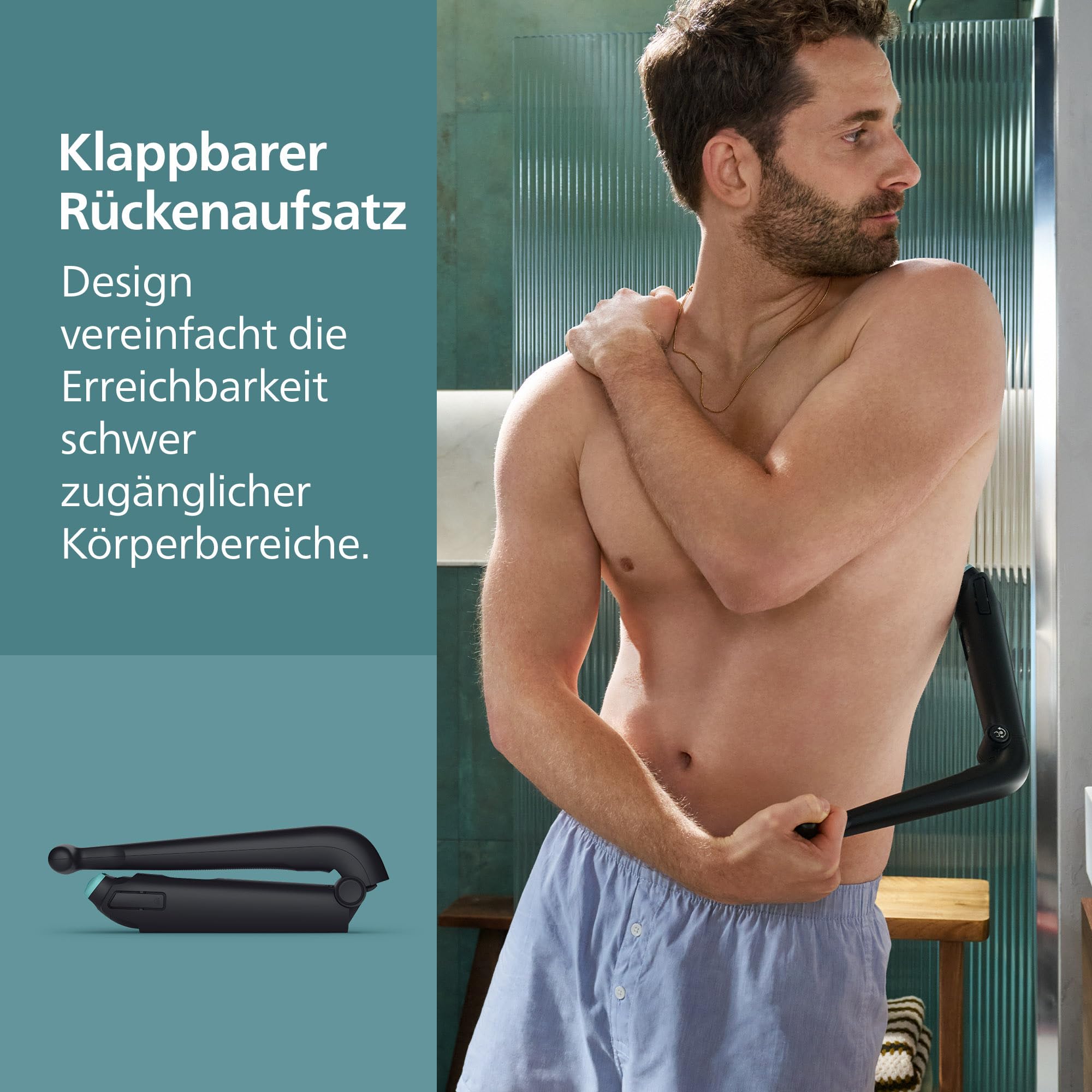 Philips Body Groomer 7000 Series - Trimmer für Herren mit 2D-Flexkopf, Triple Protect Shave System, austauschbaren Köpfen, Intimate Trim & Shave, 100% duschfest, 120 Min. Laufzeit, Modell BG7485/30