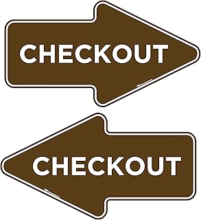 Checkout Wayfinding Floor Arrows - 10 Pack - Laminated Floor Markers by Graphical Warehouse - 15.95x8.70 in (Brown)