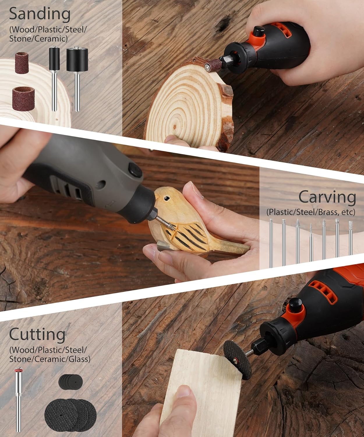 HARDELL Mini Cordless Rotary Tool&230pcs Accessories