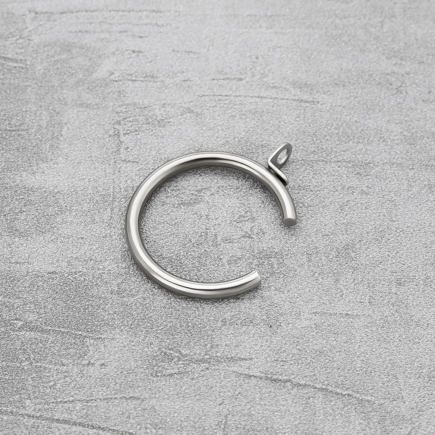 The Lord of the Tools 20Pcs Silver Metal Passing Curtain Pole Rings Curtain C Type Ring for Bay Window Curtain Poles Chrome with Fixed Eye Sliding Eyelet, HP869_M