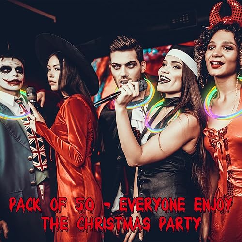 Miniatura 6 de 100 collares brillantes de Halloween de 22 pulgadas, collares iluminados, color naranja, morado, verde, que brillan en la oscuridad, para