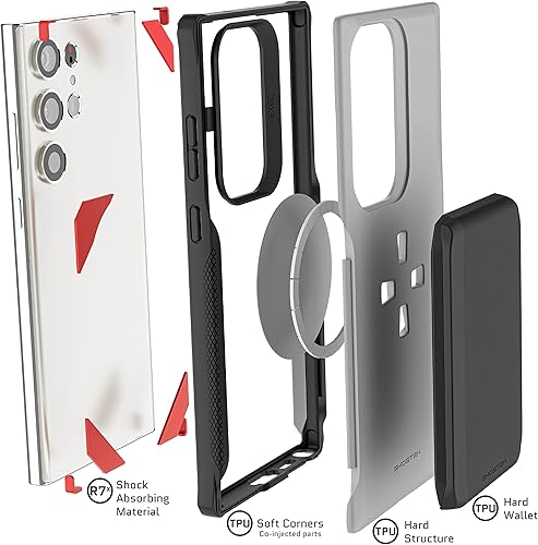 Miniatura 6 de Ghostek EXEC - Funda tipo cartera para Galaxy S23 Plus con soporte magnético desmontable para tarjetas de crédito, soporta carga inalámbrica, fundas