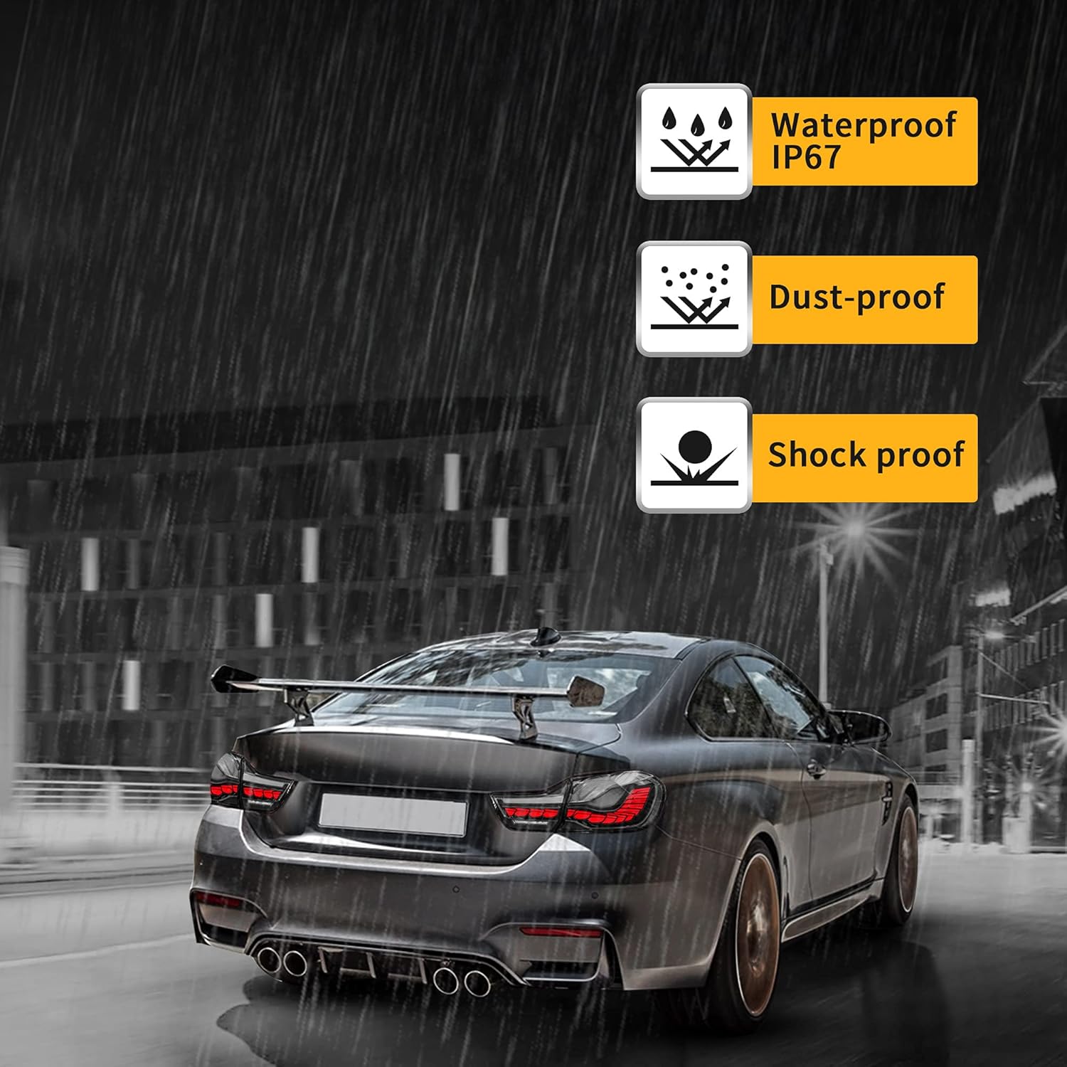 VLAND LED Tail Lights Compatible with 4-series BMW GTS F32 F33 F36 F82 F83 2014-2020 Sedan/Convertible/Coupe w/Sequential w/Dynamic Animation Dragon Scale (Smoke)