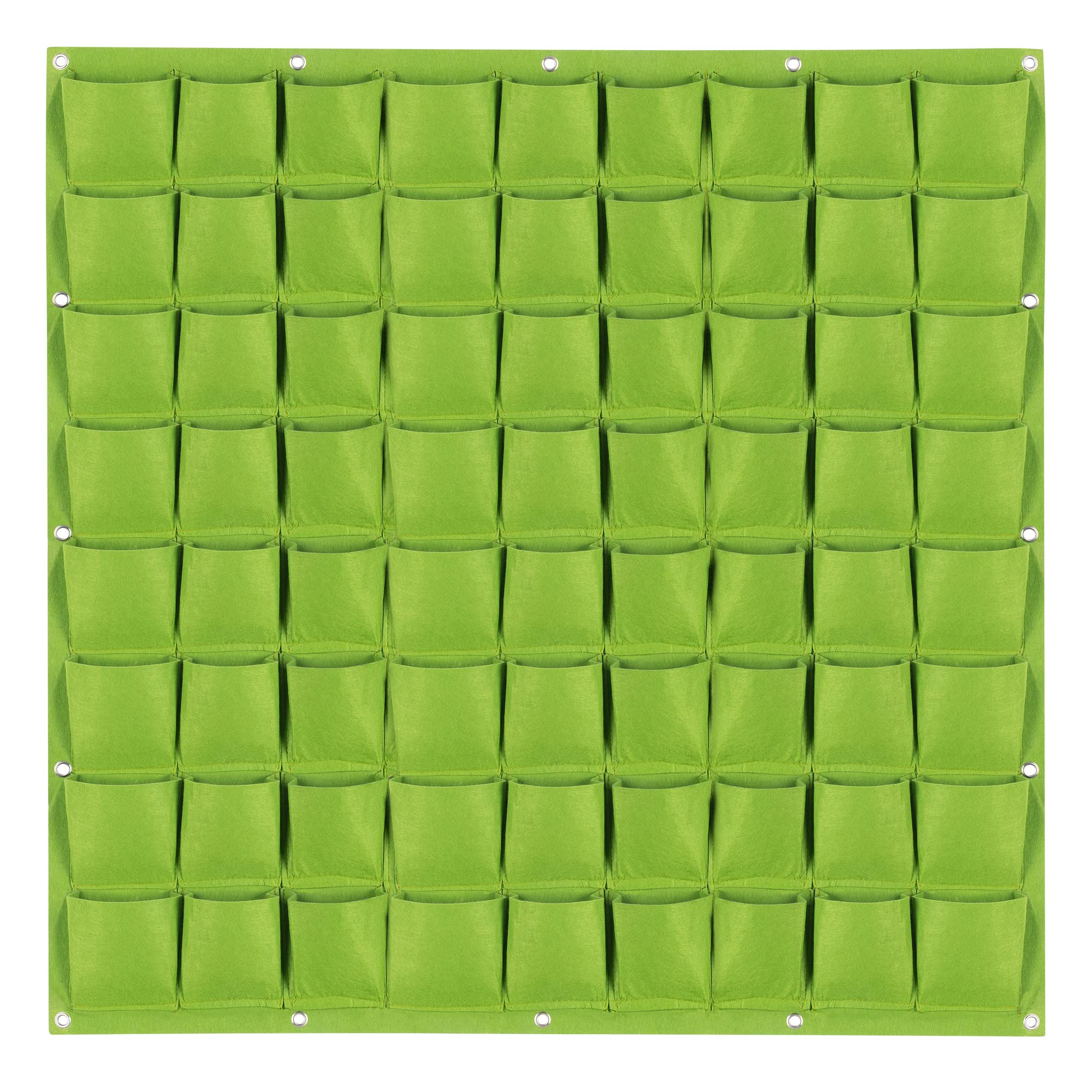 Jazooli Green 72 Pockets Hanging Planter Bags, Hanging Vertical Wall Mounted Plant Planting Grow Bags, Herb Garden Planter Outdoor Indoor Growing Bag, Ing Flower Container 1M X 1M (Green)