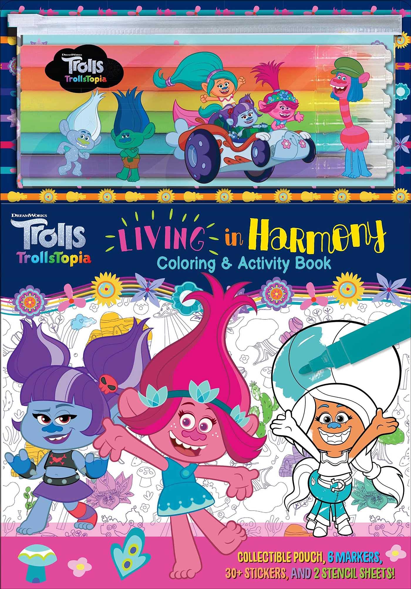Dreamworks Trolls: TrollsTopia: Living in Harmony Coloring & Activity Book (Marker Pouch) Paperback – Import, 4 January 2022