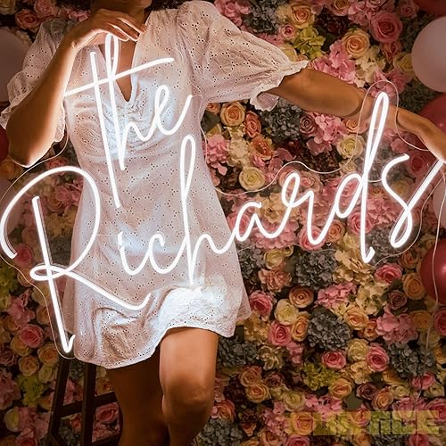 Miniatura 3 de Letrero de neón personalizable con nombre de neón, para boda, dormitorio, letrero de neón personalizable con luces LED regulables para familia,