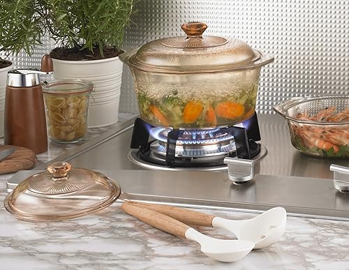 Miniatura 3 de Visions Pyroceram Diamond - Cazuela con tapa de cristal 5 L color marrón