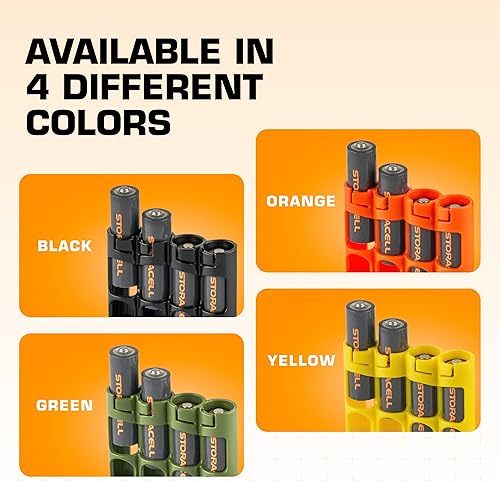 Miniatura 6 de Soporte para 12 baterías Storacell, AA Powerpax, color amarillo.