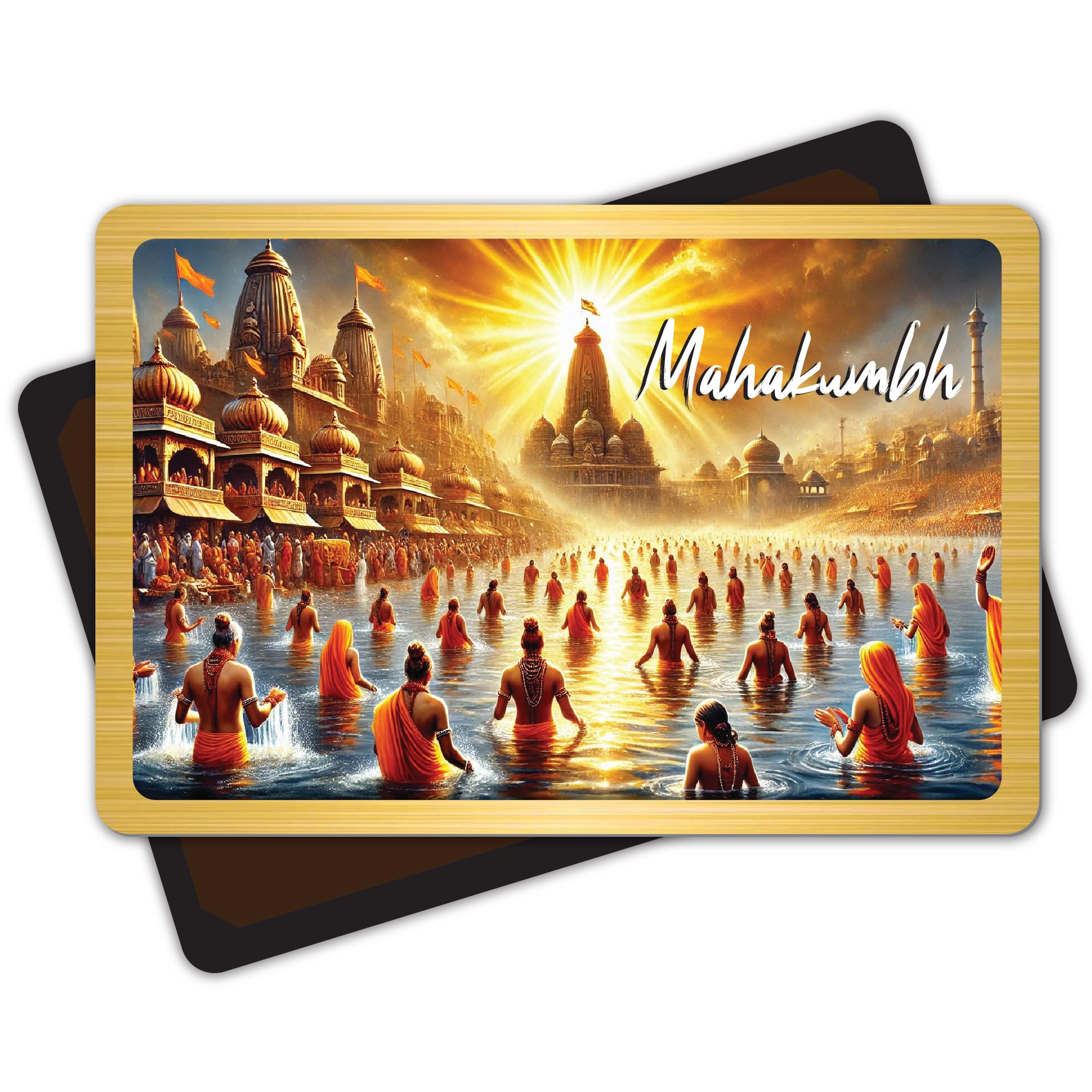 Mahakumbh | Silver ABS | 3x2 Inches, 3mm Thick | Scratch-Resistant Glossy Finish | Gift for New Home and Office | UPS Case, PC Cabinets, Almirah, Fridge | Pack of 1-image-7